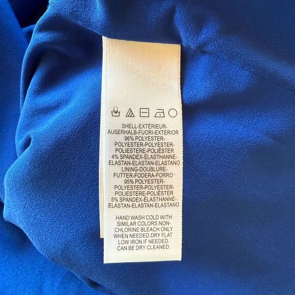 NWT Dress the Population Paris Ruffle Strappy or Strapless Gown in Electric Blue - Picture 10 of 14